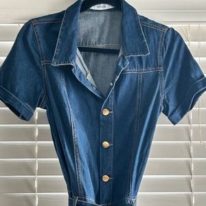 Denim Disco Jumpsuit - size S